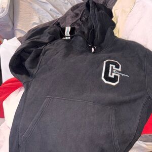 Champion Black Pullover with Logo Patch